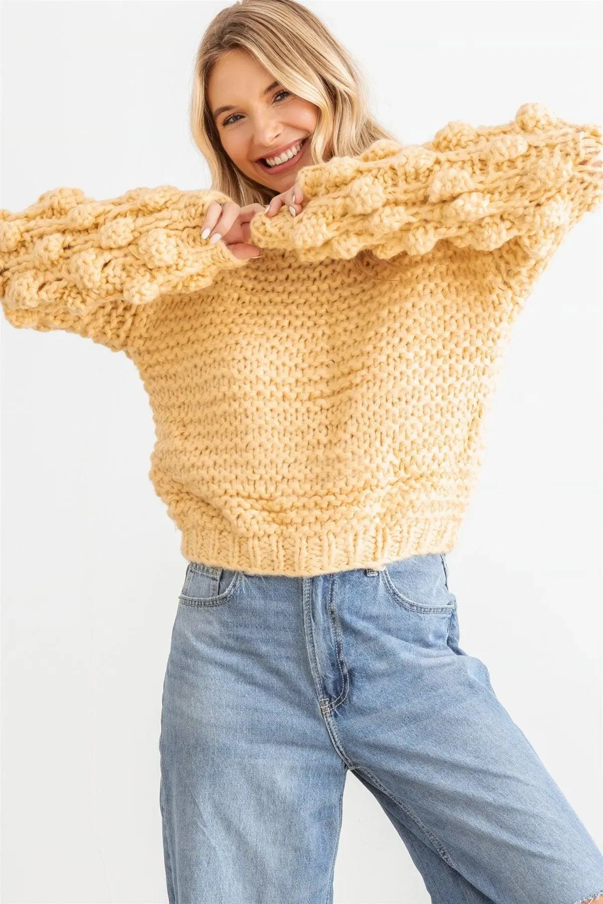 Butter Knit Mock Neck Long Sleeve Sweater /2-2-2