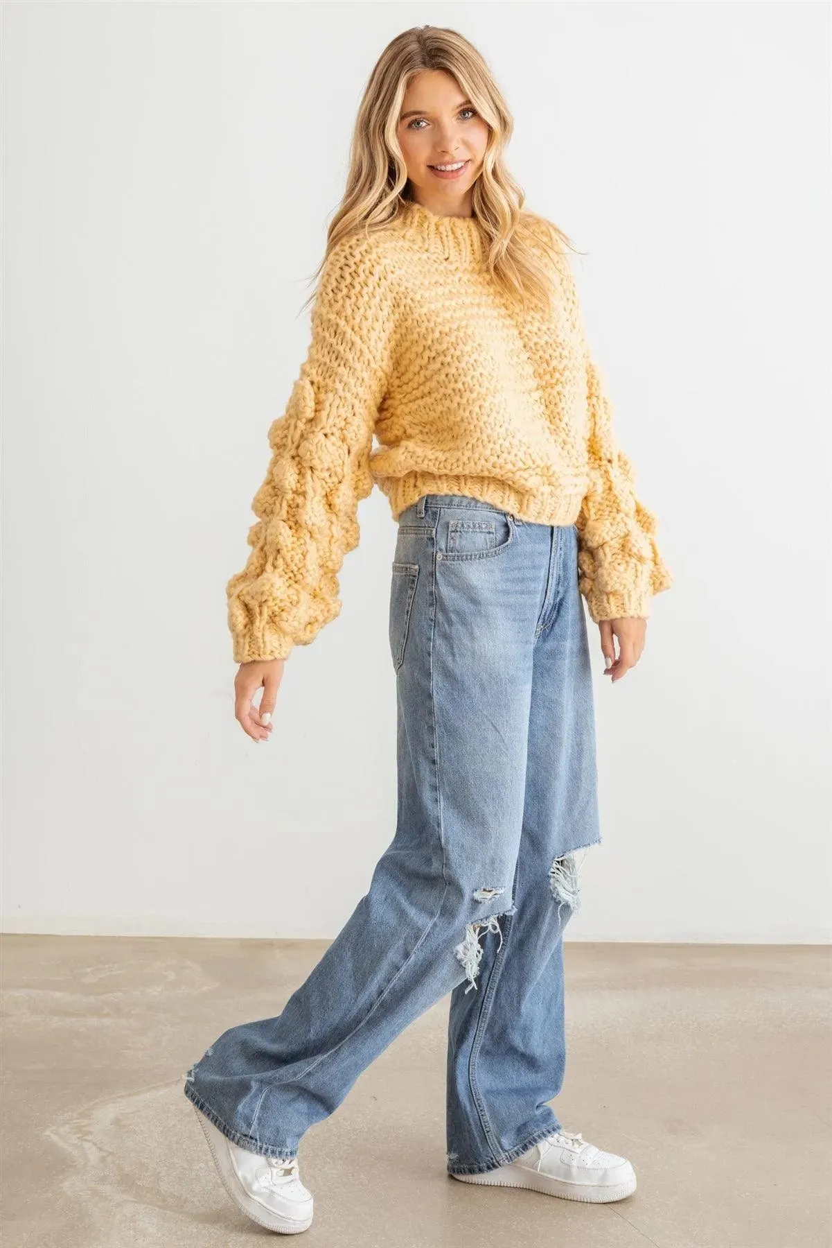 Butter Knit Mock Neck Long Sleeve Sweater /2-2-2