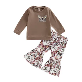 Butterfly Flared Pants Toddler Set