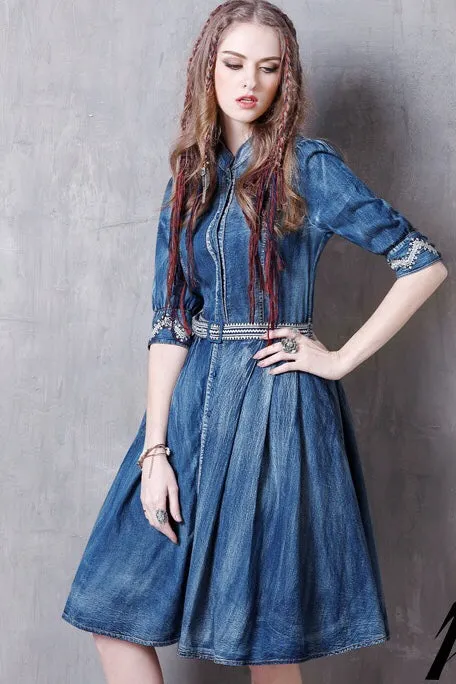 Button Down Denim Dress