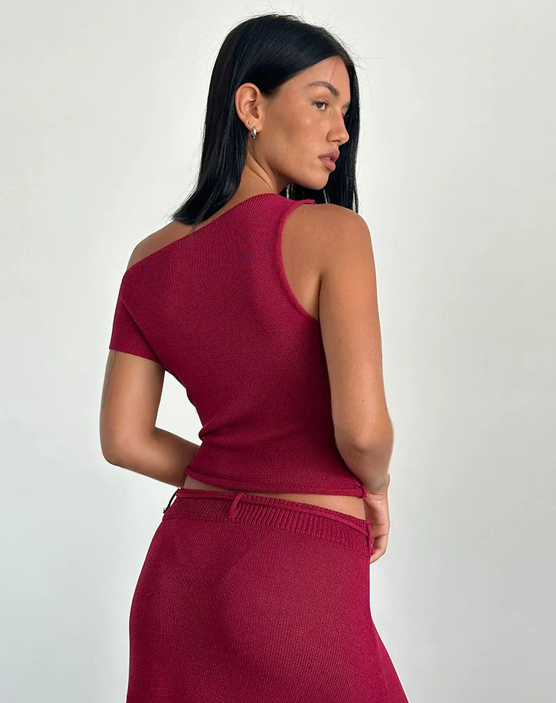 Calypso Top in Sheer Knit Red