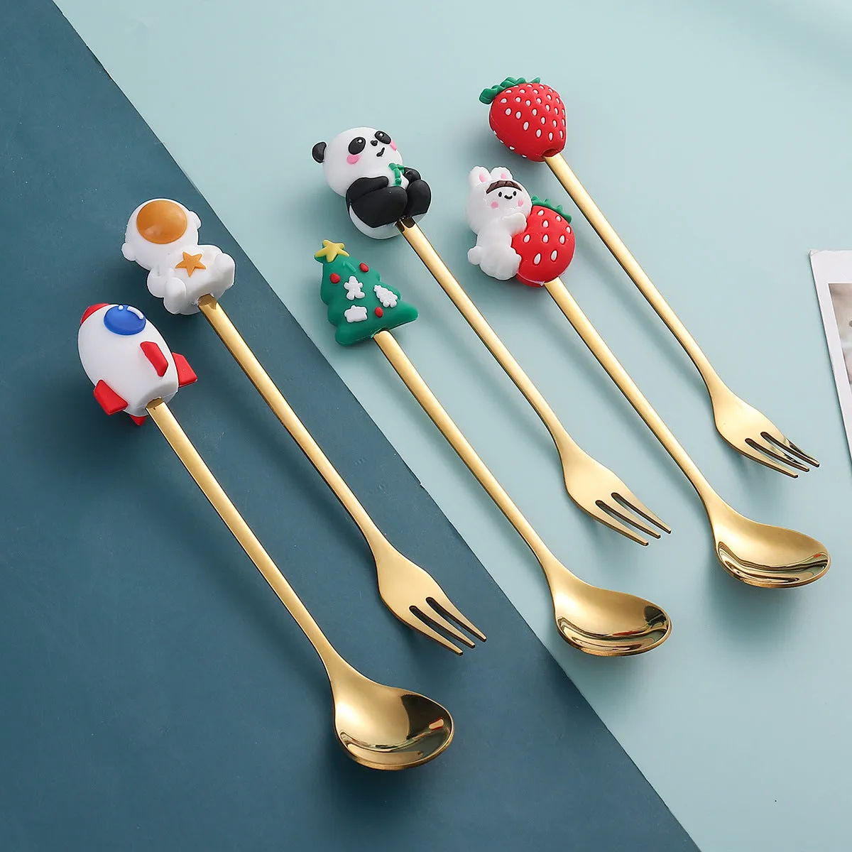 Cartoon Tableware Cat's Paw Spoon Cute Dessert Spoon Stainless Steel Spoon Doll Dessert Fruit Fork