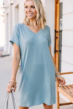 Catch My Drift Light Sage Green T-shirt Dress