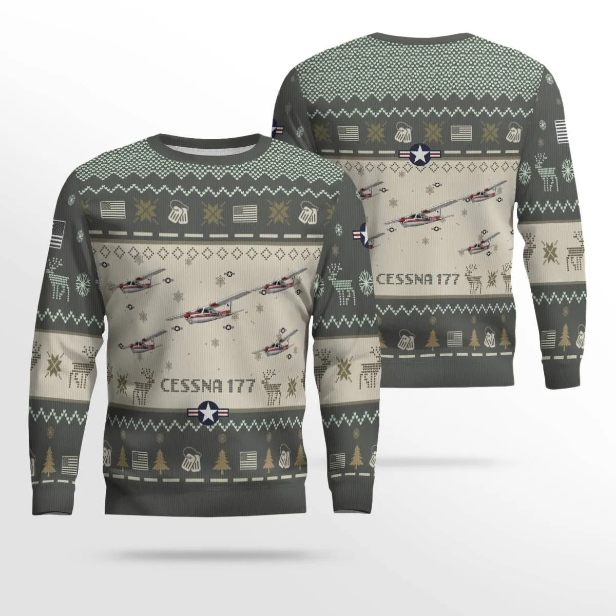 Cessna 177 Cardinal Aircraft Ugly Sweater, Ugly Sweater Christmas Shirt for Men Dad Veteran