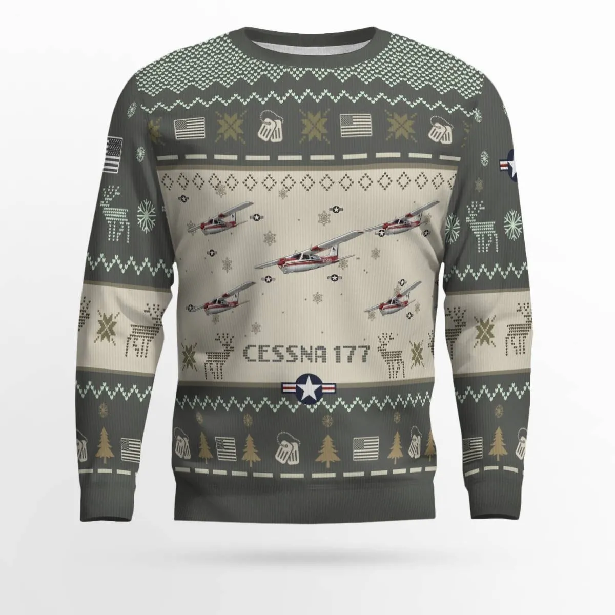 Cessna 177 Cardinal Aircraft Ugly Sweater, Ugly Sweater Christmas Shirt for Men Dad Veteran