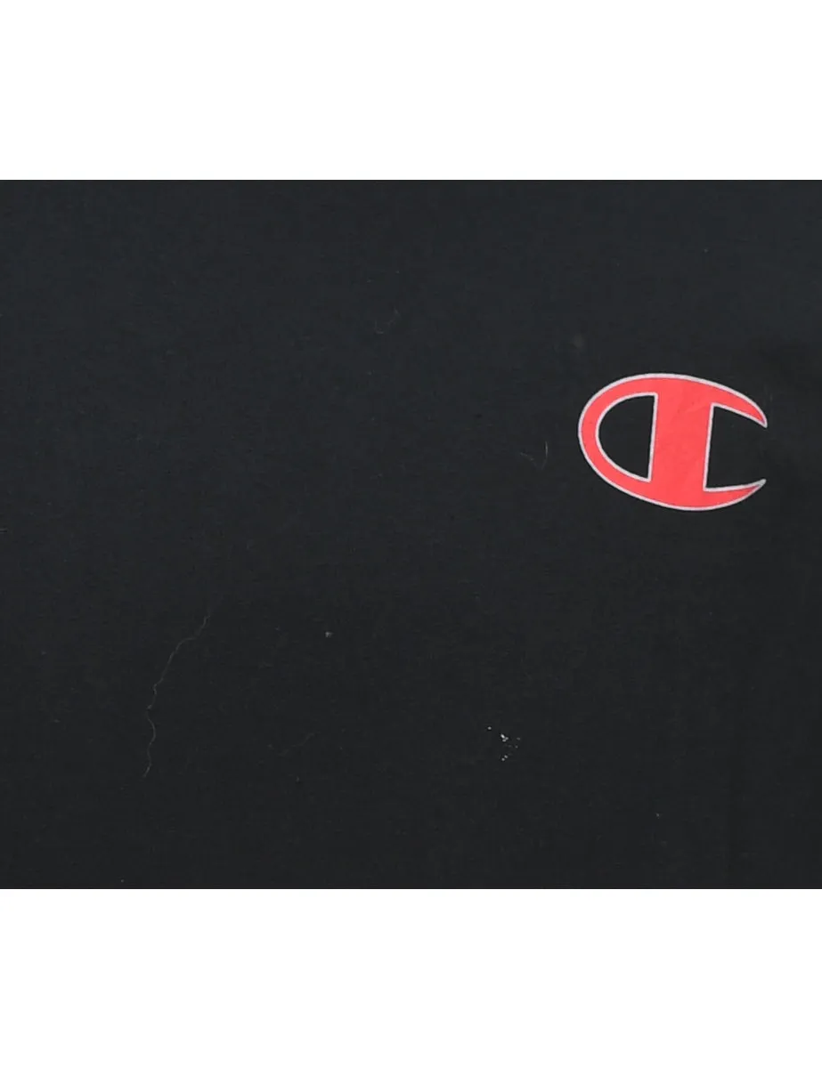 Champion Black & Red Contrast Plain T-shirt - XL