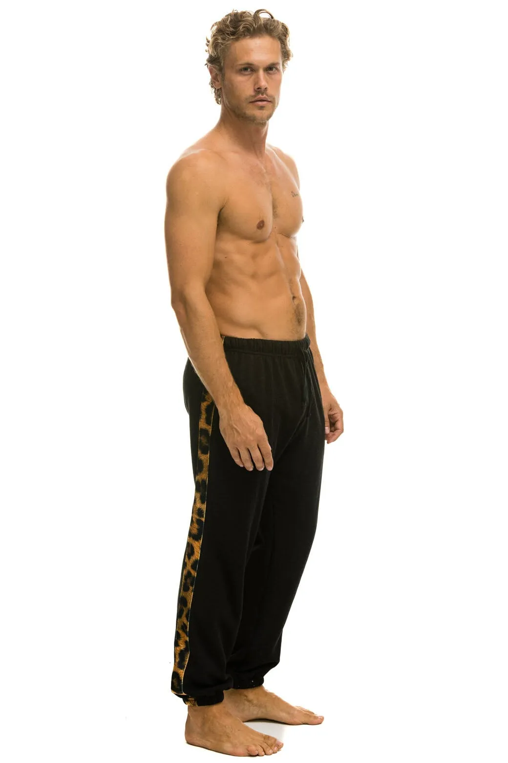 CHEETAH STRIPE SWEATPANTS - BLACK // CHEETAH