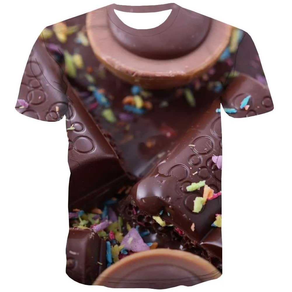 Chocolate T shirts Men Brown Tshirts Cool Delicious Tshirts Casual Bitter T shirts Funny