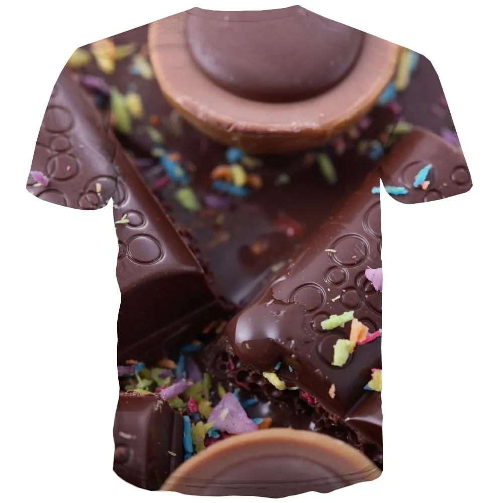 Chocolate T shirts Men Brown Tshirts Cool Delicious Tshirts Casual Bitter T shirts Funny