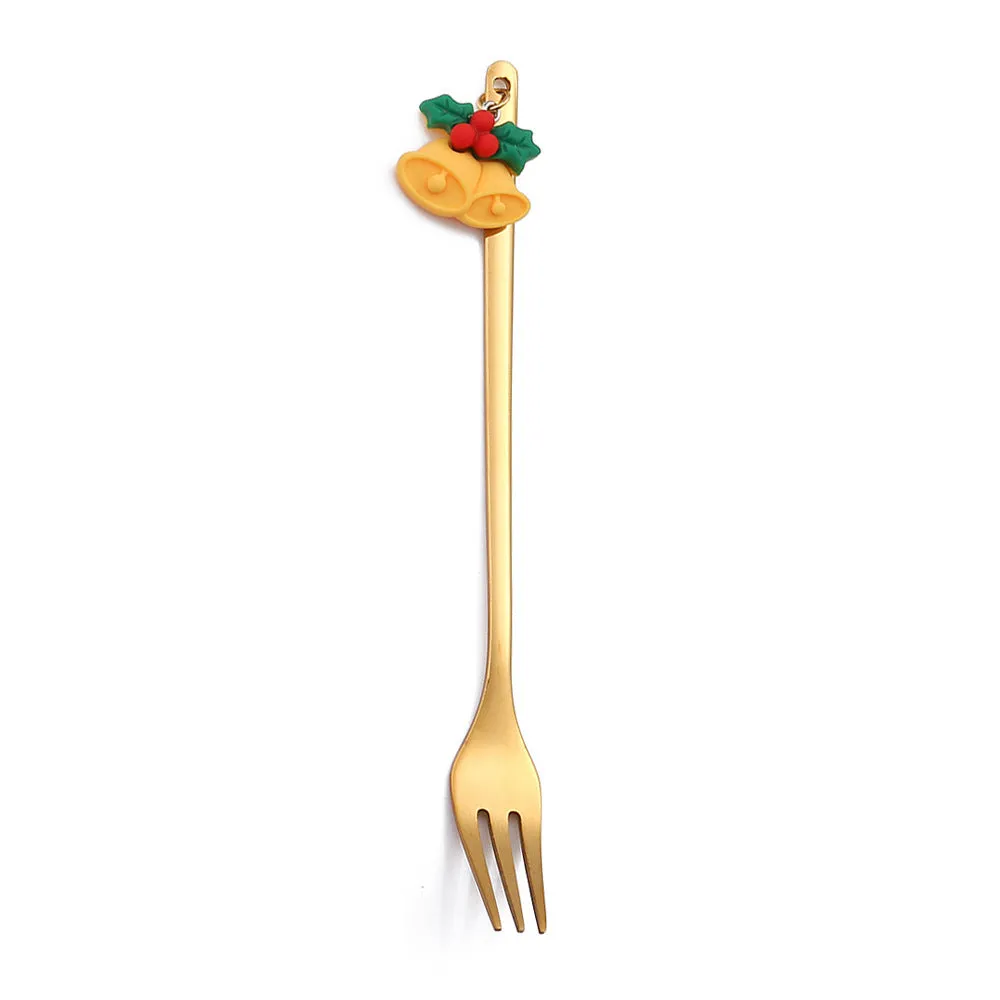 Christmas Gift Creative Ins Stirring Spoon Santa Claus Spoon Elk Fruit Fork