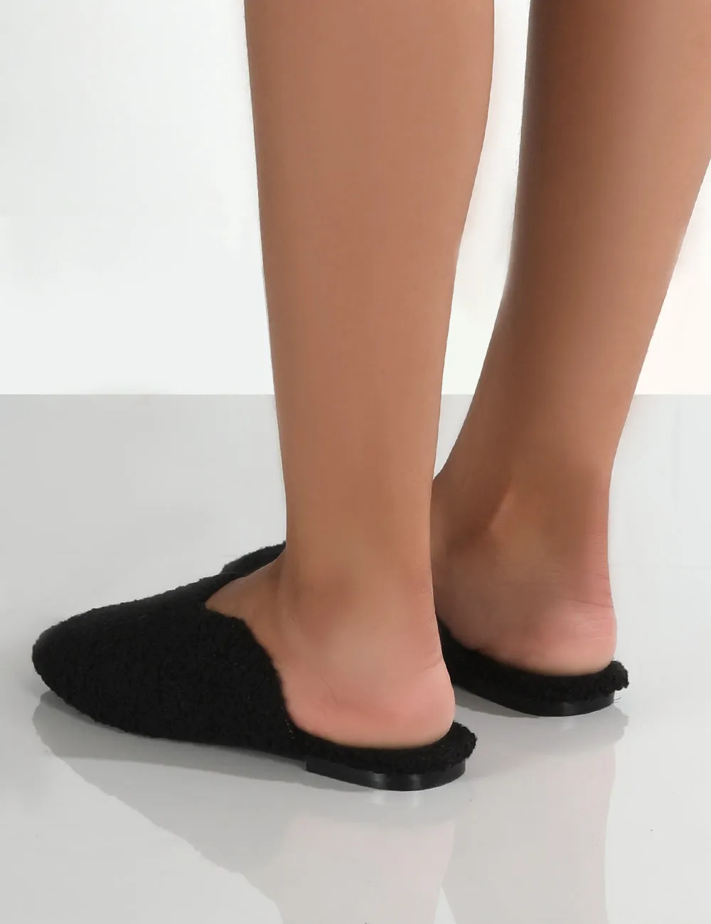 Ciao Black Teddy Slip On Slippers