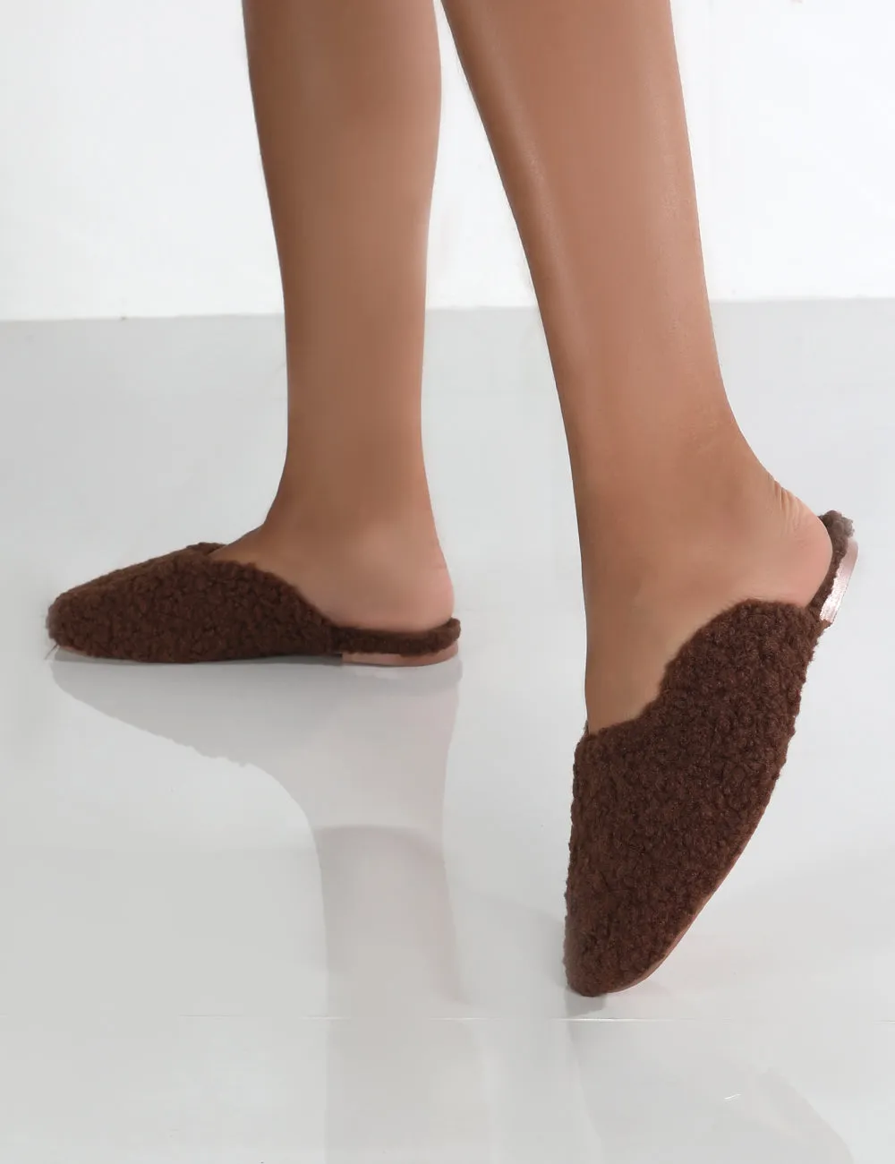 Ciao Chocolate Teddy Slip On Slippers