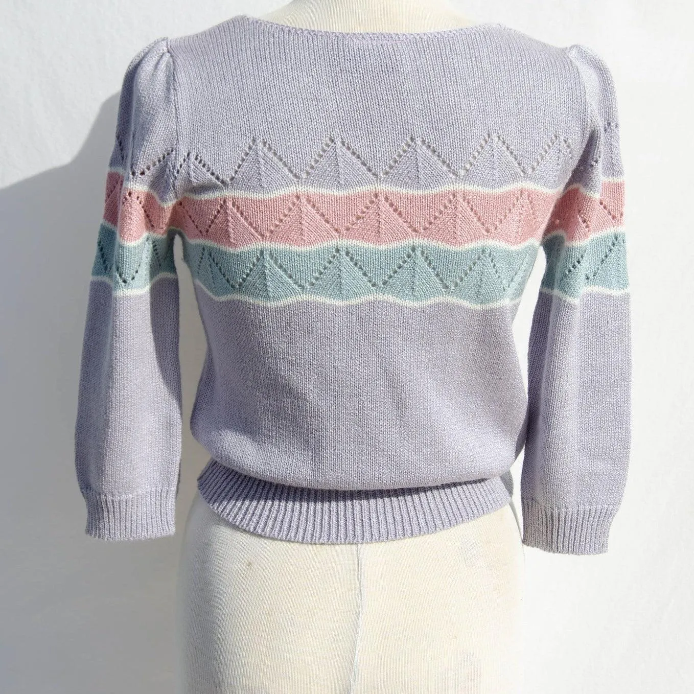 COLLEGE TOWN Vintage 80's Pastel Striped Sweater | Size S-M