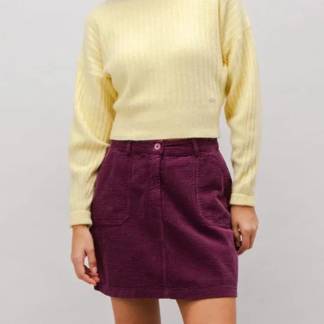 Corduroy Short Skirt - Grape