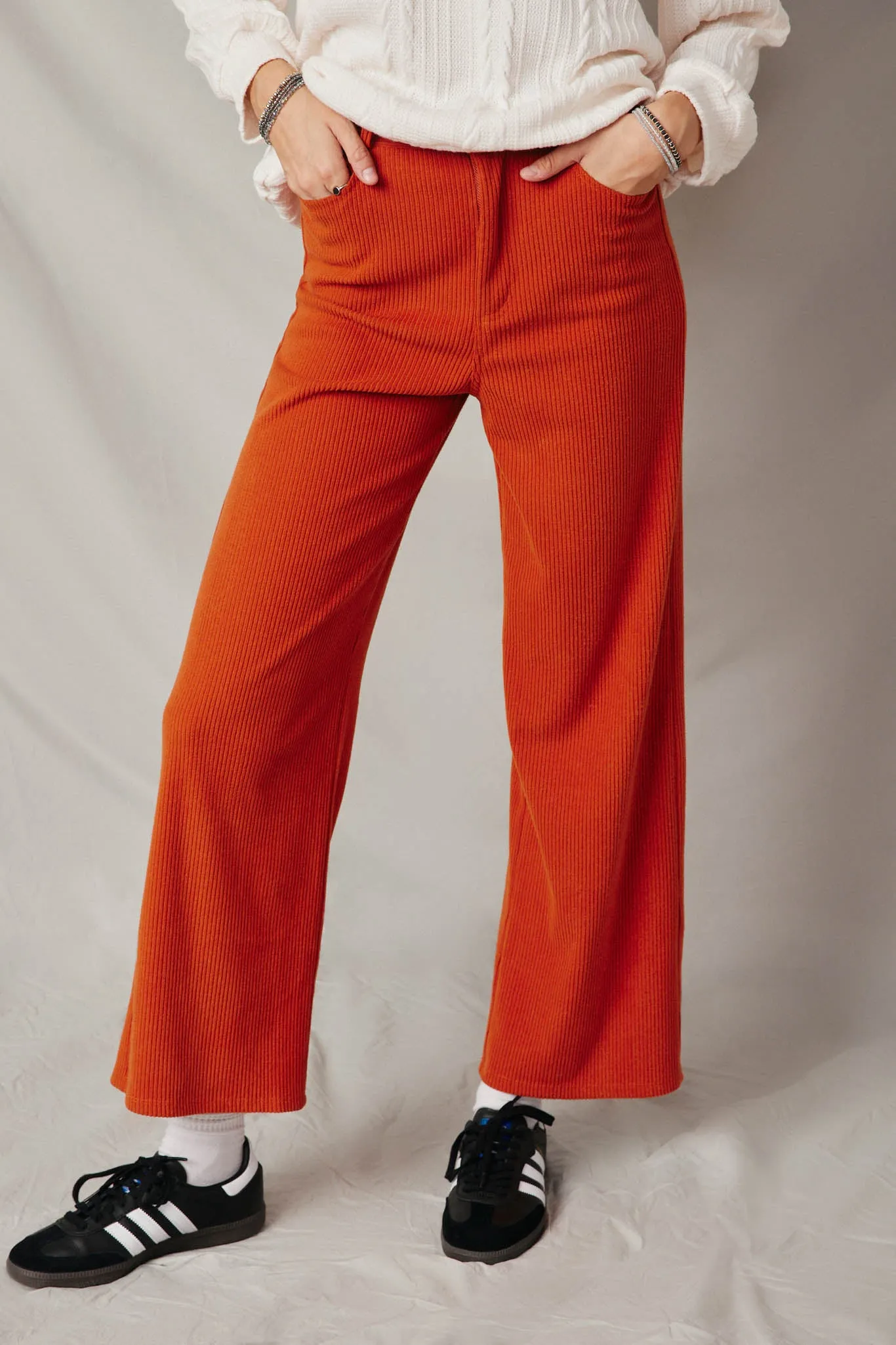 Corduroy Straight Leg Pants