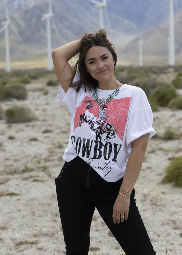 Cowboy Country Rodeo Graphic Crop Tee