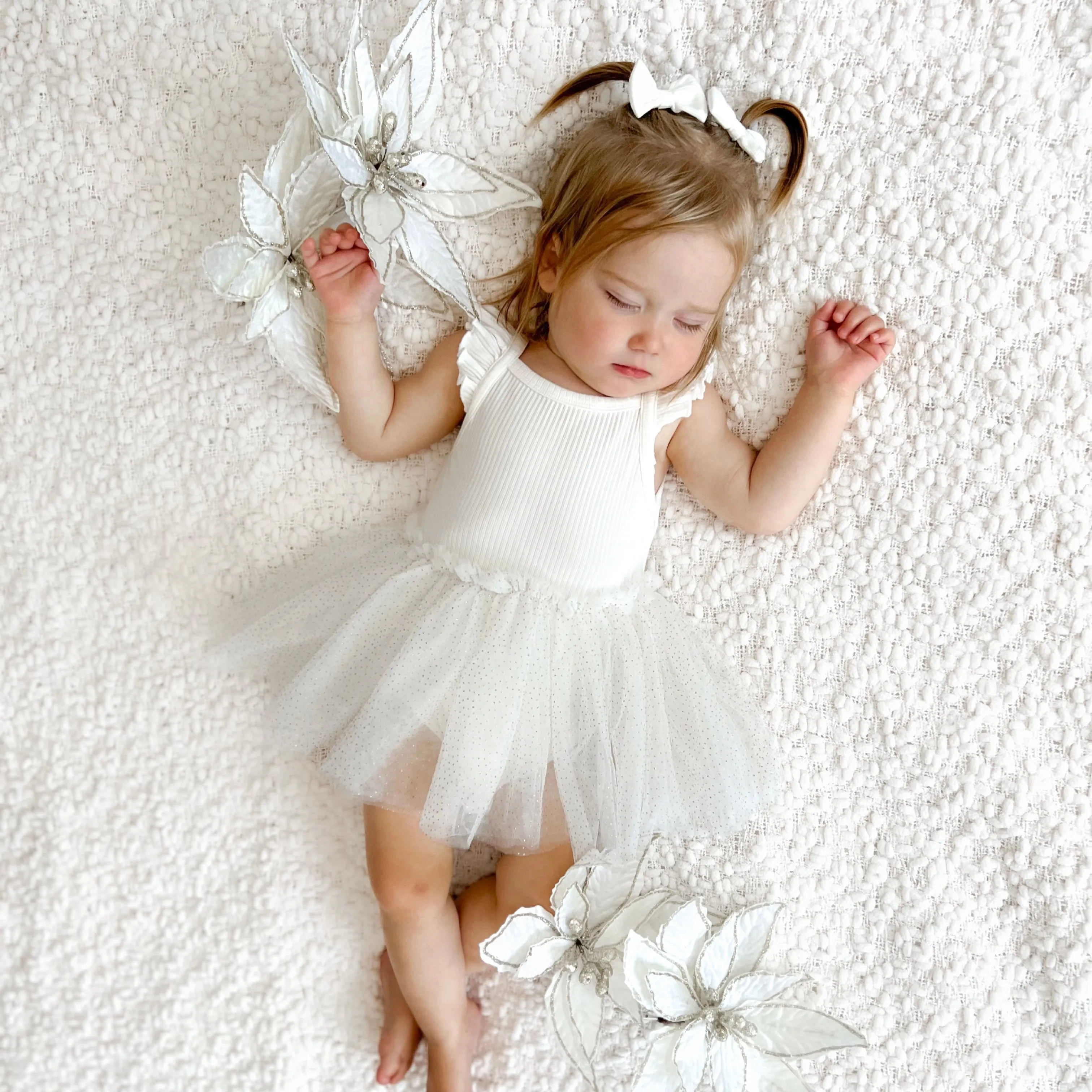 Cozy Flutter Tutu Dress - Coconut