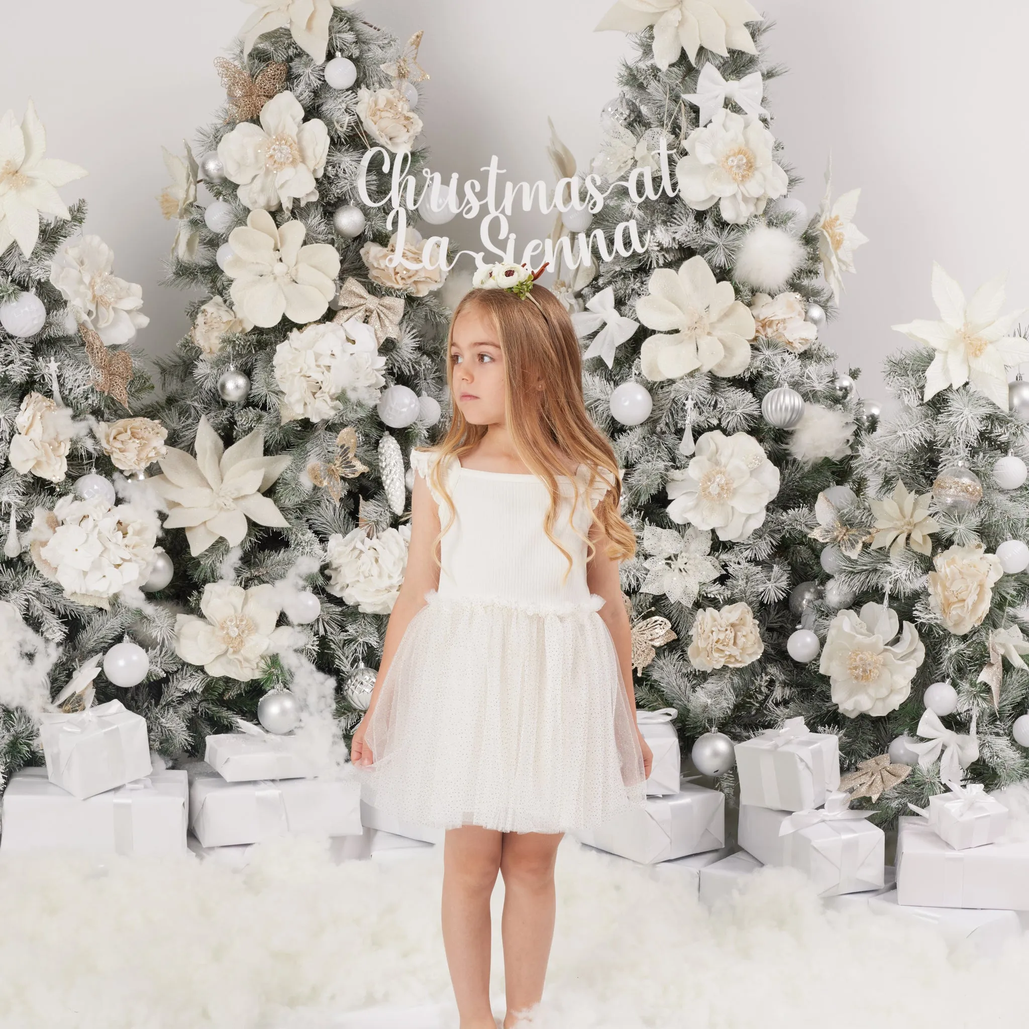 Cozy Flutter Tutu Dress - Coconut