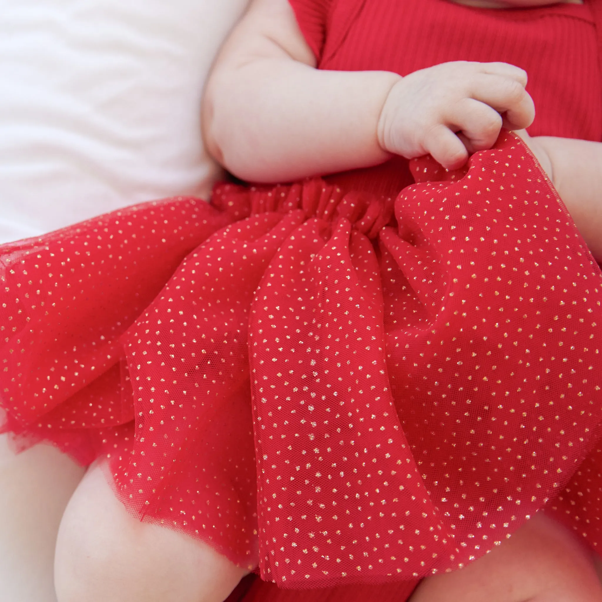 Cozy Flutter Tutu Dress - Red