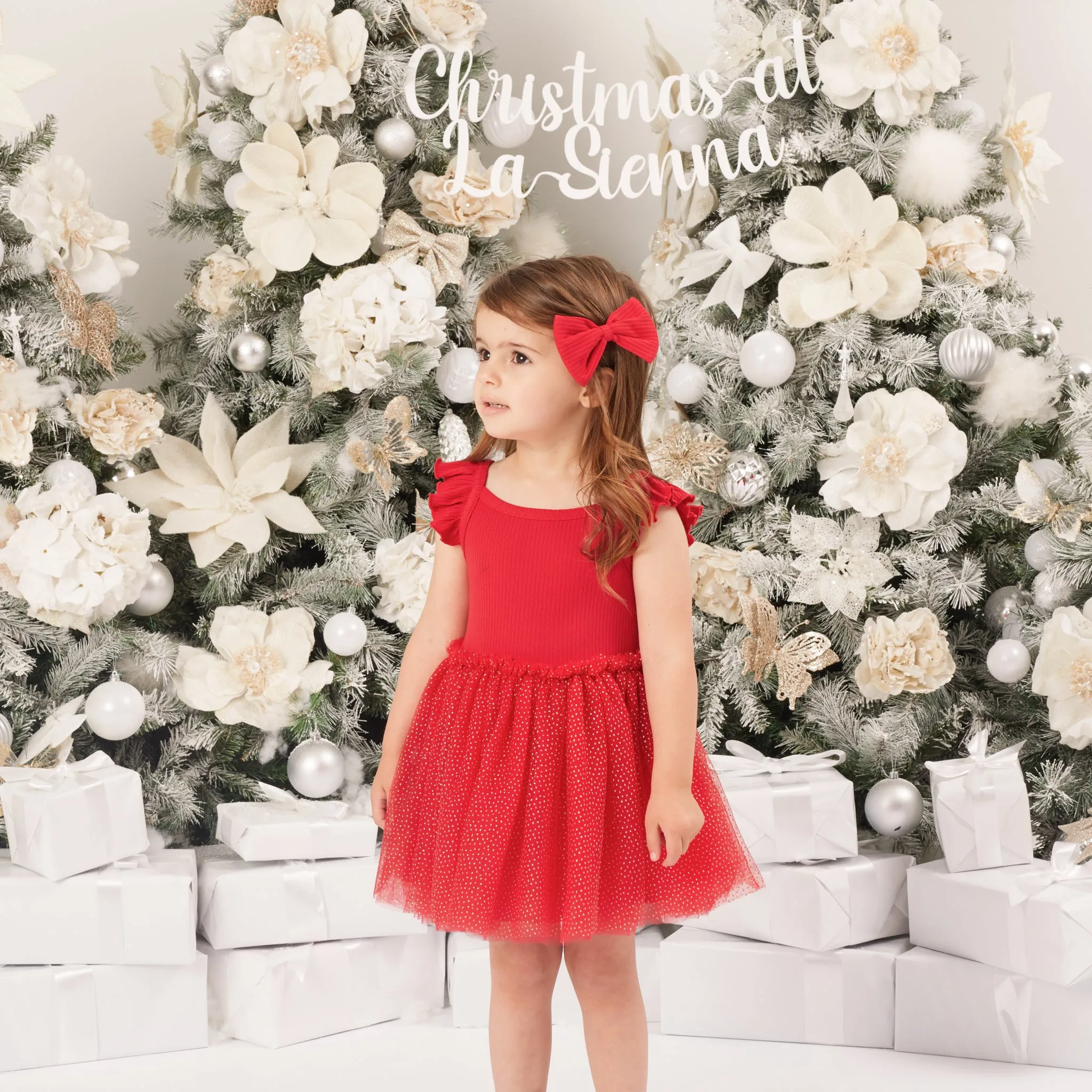 Cozy Flutter Tutu Dress - Red