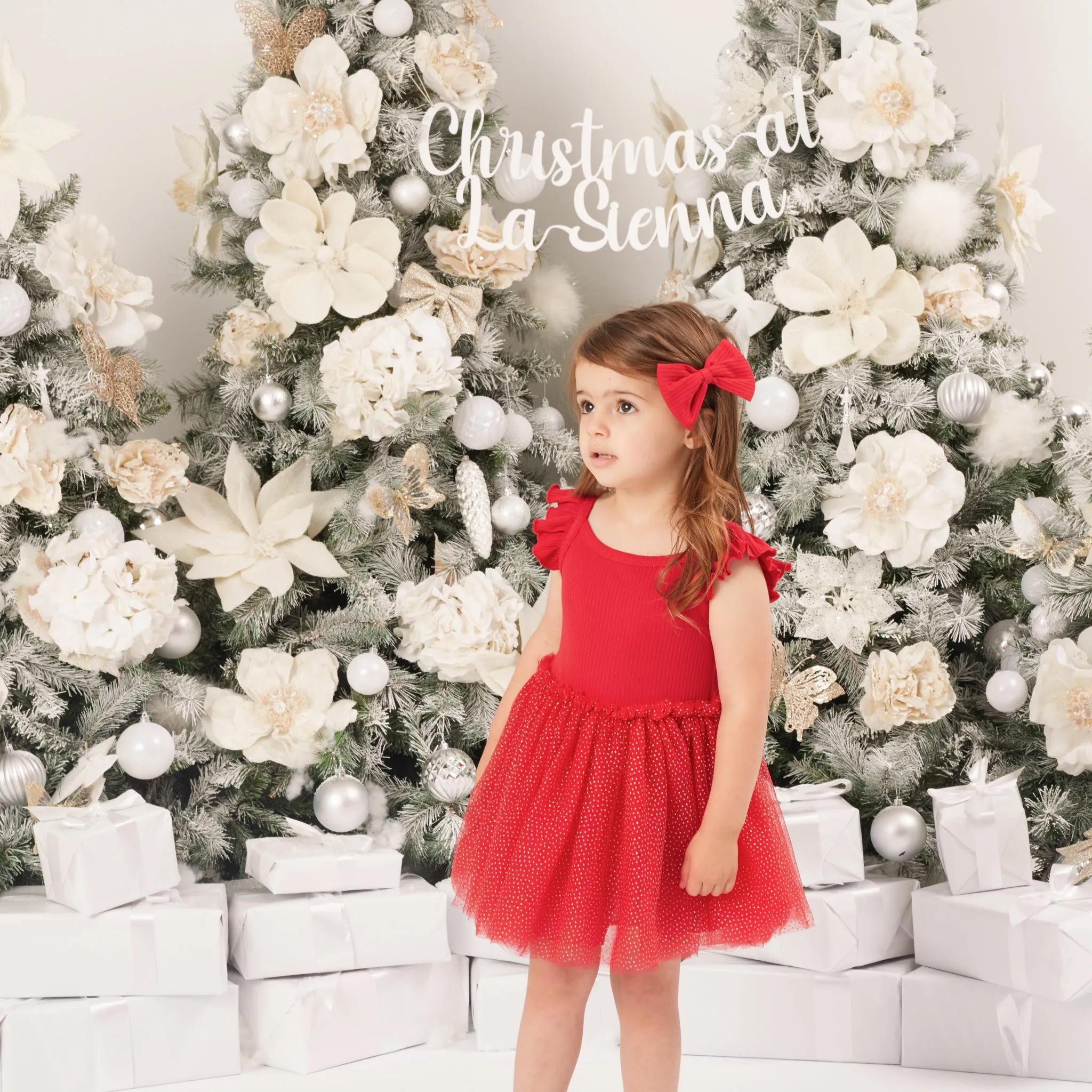 Cozy Flutter Tutu Dress - Red