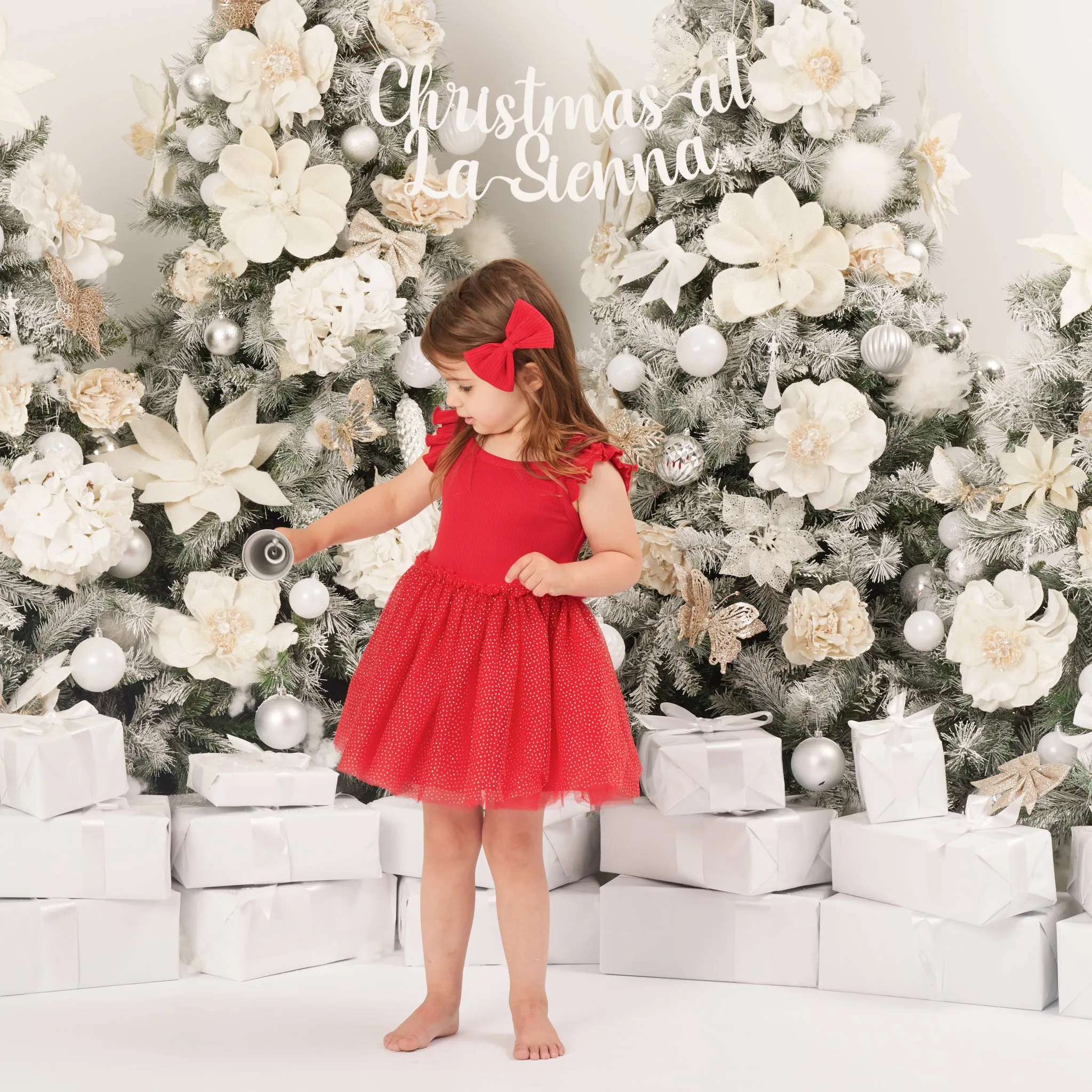 Cozy Flutter Tutu Dress - Red