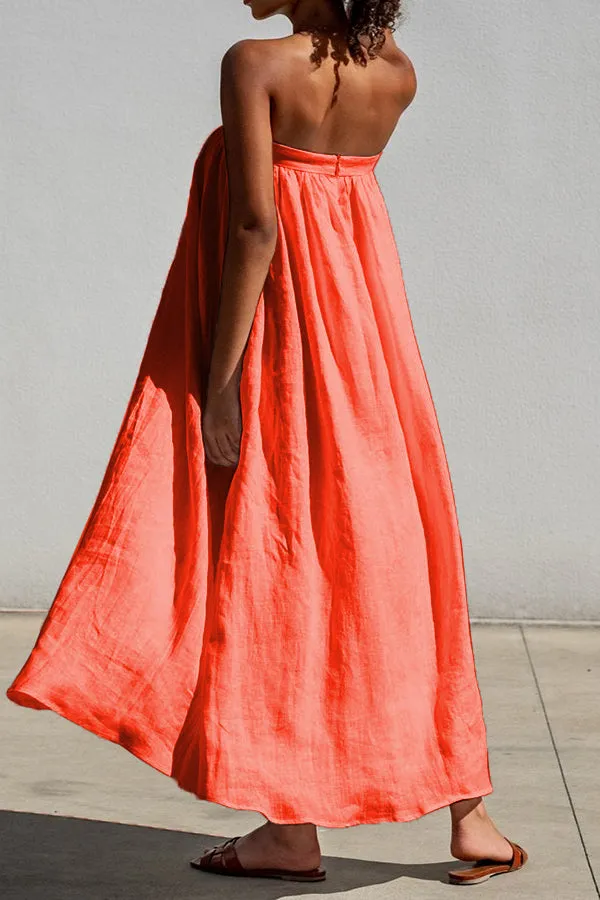 Cozy Off Shoulder Pleated Solid Midi Dress