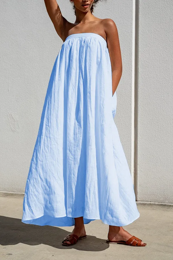 Cozy Off Shoulder Pleated Solid Midi Dress