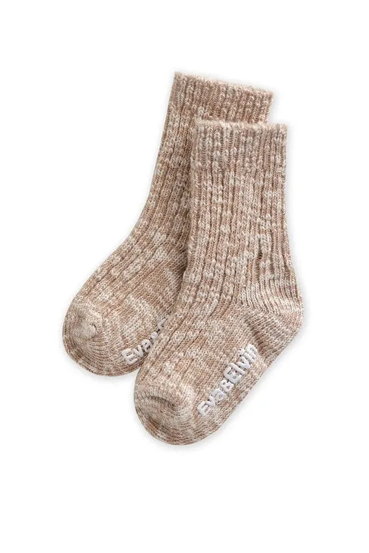 Cozy Ribbed Socks (Pink/Beige/Grey)