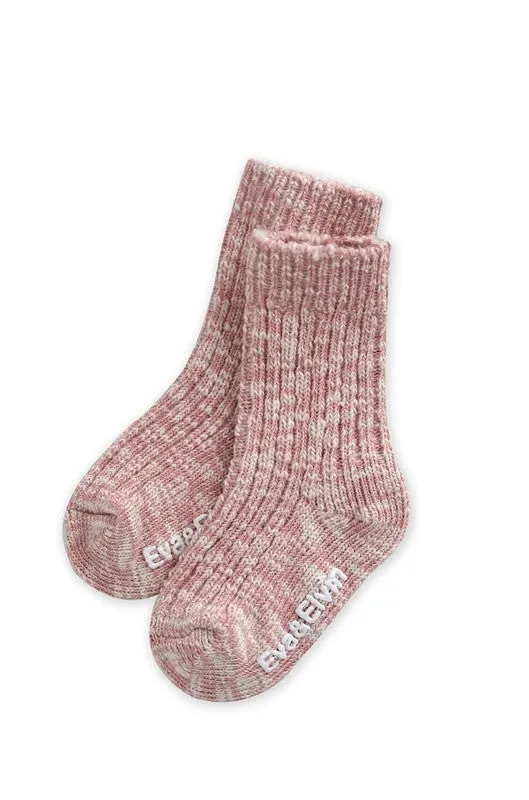 Cozy Ribbed Socks (Pink/Beige/Grey)