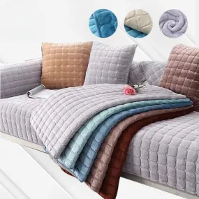 Cozy Soft Thick Plush Non-Slip Sofa Cover