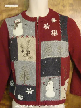 Crafty Patchwork Christmas Sweater