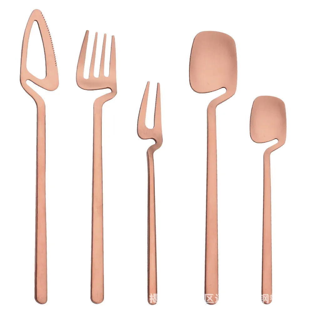 Creative Stainless Steel Hanging Cup Tableware Wall Hanging Knife, Fork and Spoon Coffee Spoon Cake Fork Fruit Fork Ice Spoon Can Be Hanging Cup Wall