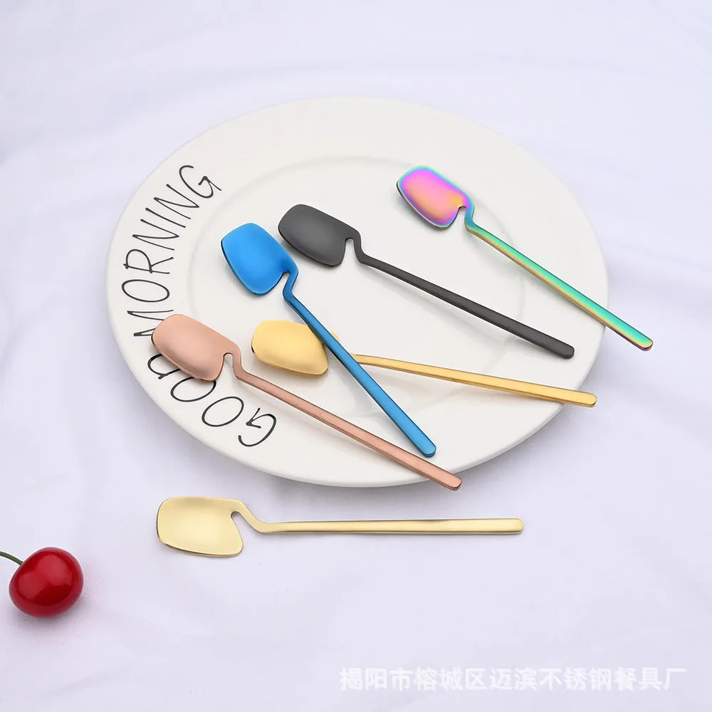 Creative Stainless Steel Hanging Cup Tableware Wall Hanging Knife, Fork and Spoon Coffee Spoon Cake Fork Fruit Fork Ice Spoon Can Be Hanging Cup Wall