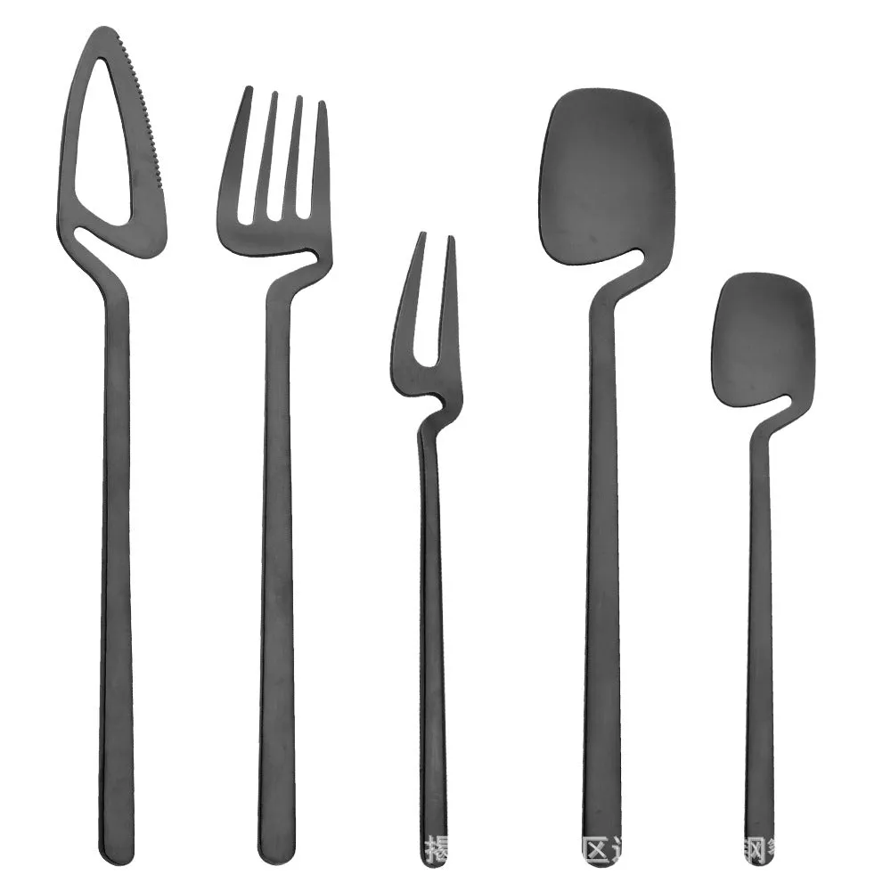 Creative Stainless Steel Hanging Cup Tableware Wall Hanging Knife, Fork and Spoon Coffee Spoon Cake Fork Fruit Fork Ice Spoon Can Be Hanging Cup Wall