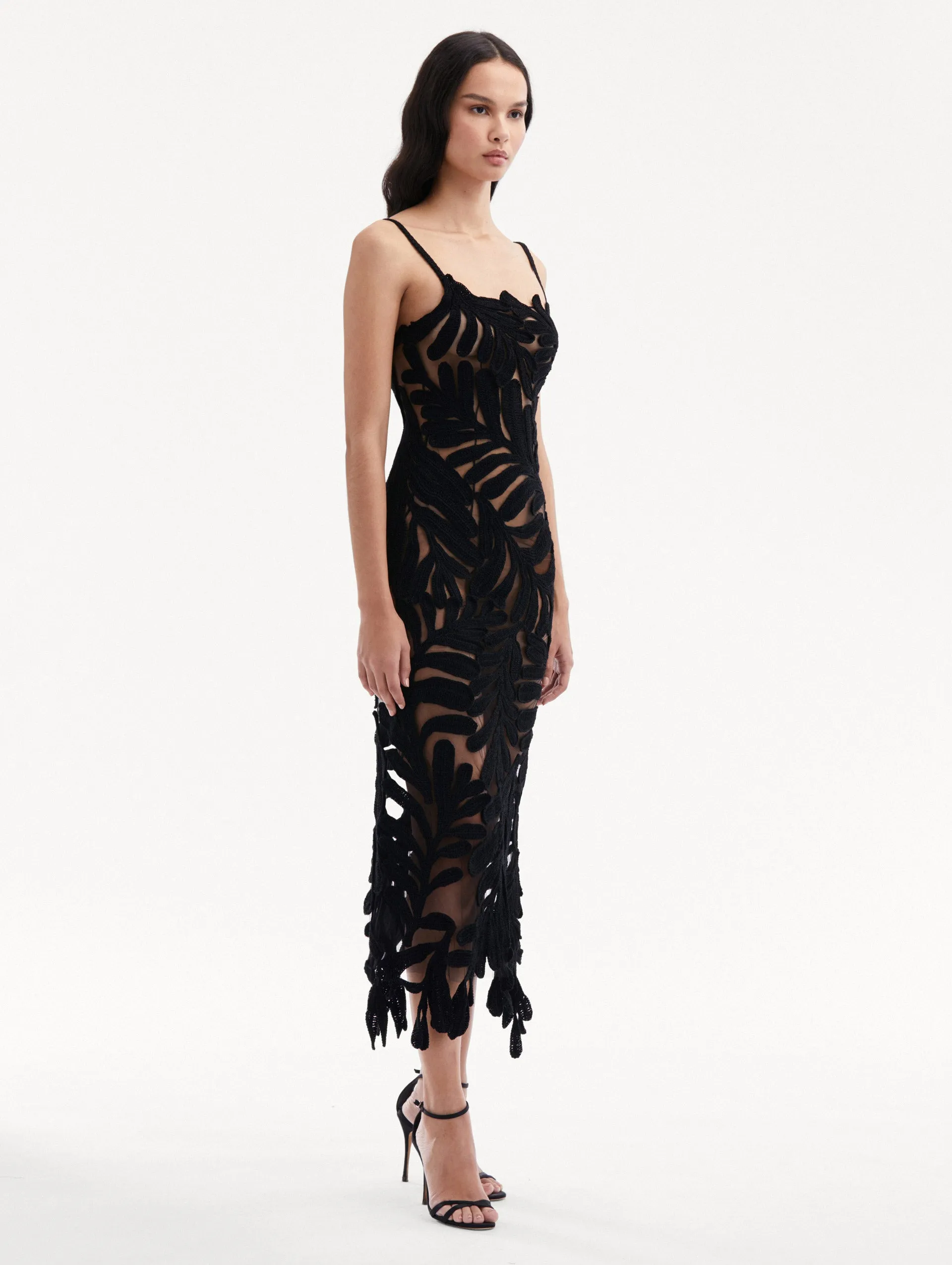 Crocheted Fern Midi Dress