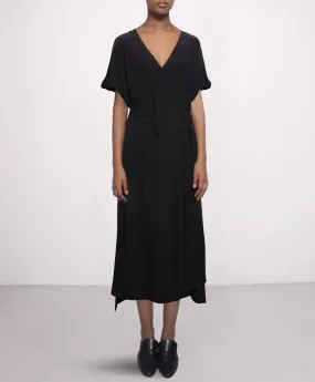 Day Midi Silk Dress Black