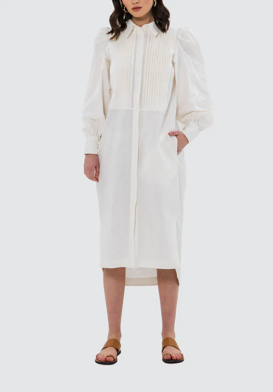 Denis Shirt Dress | Milky White