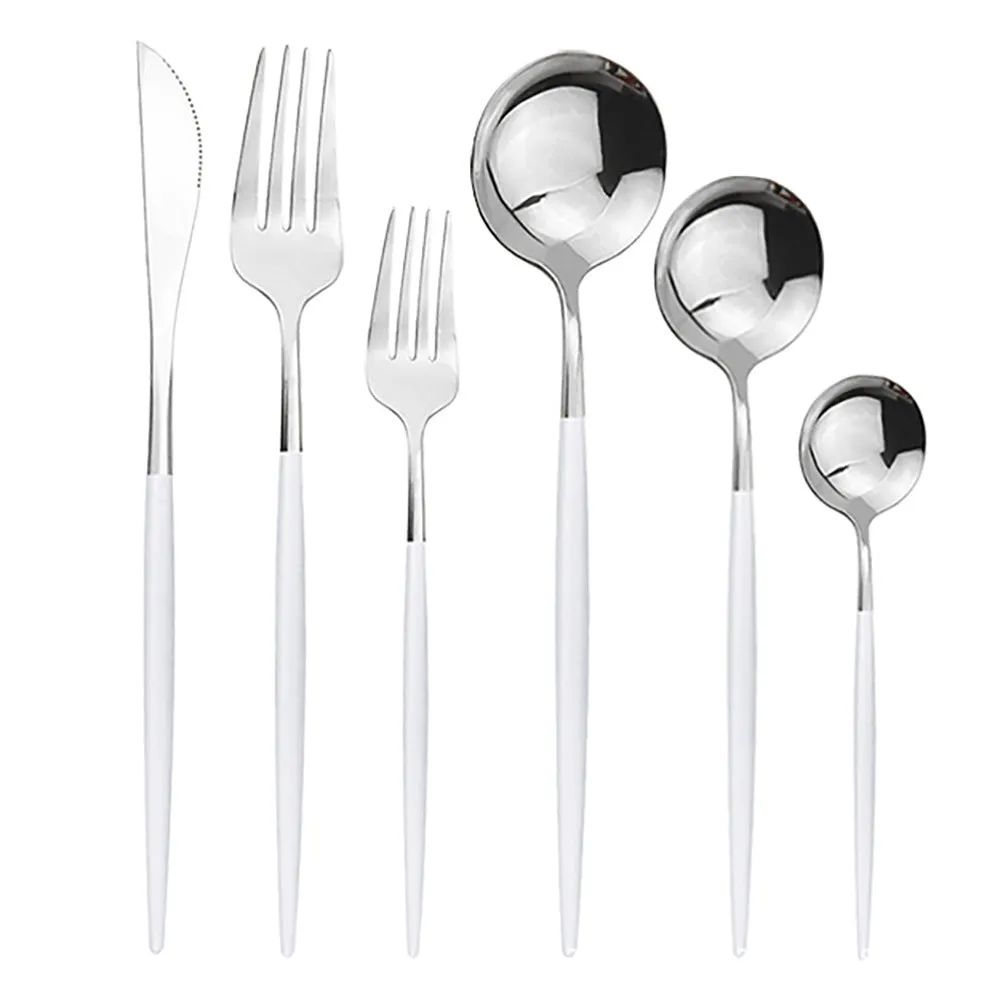 Direct Sales Stainless Steel Knife, Fork and Spoon Spoon Cutlery Set Western Food Dessert Fork Spoon Cutlery Knife and Fork Tableware Six Sets