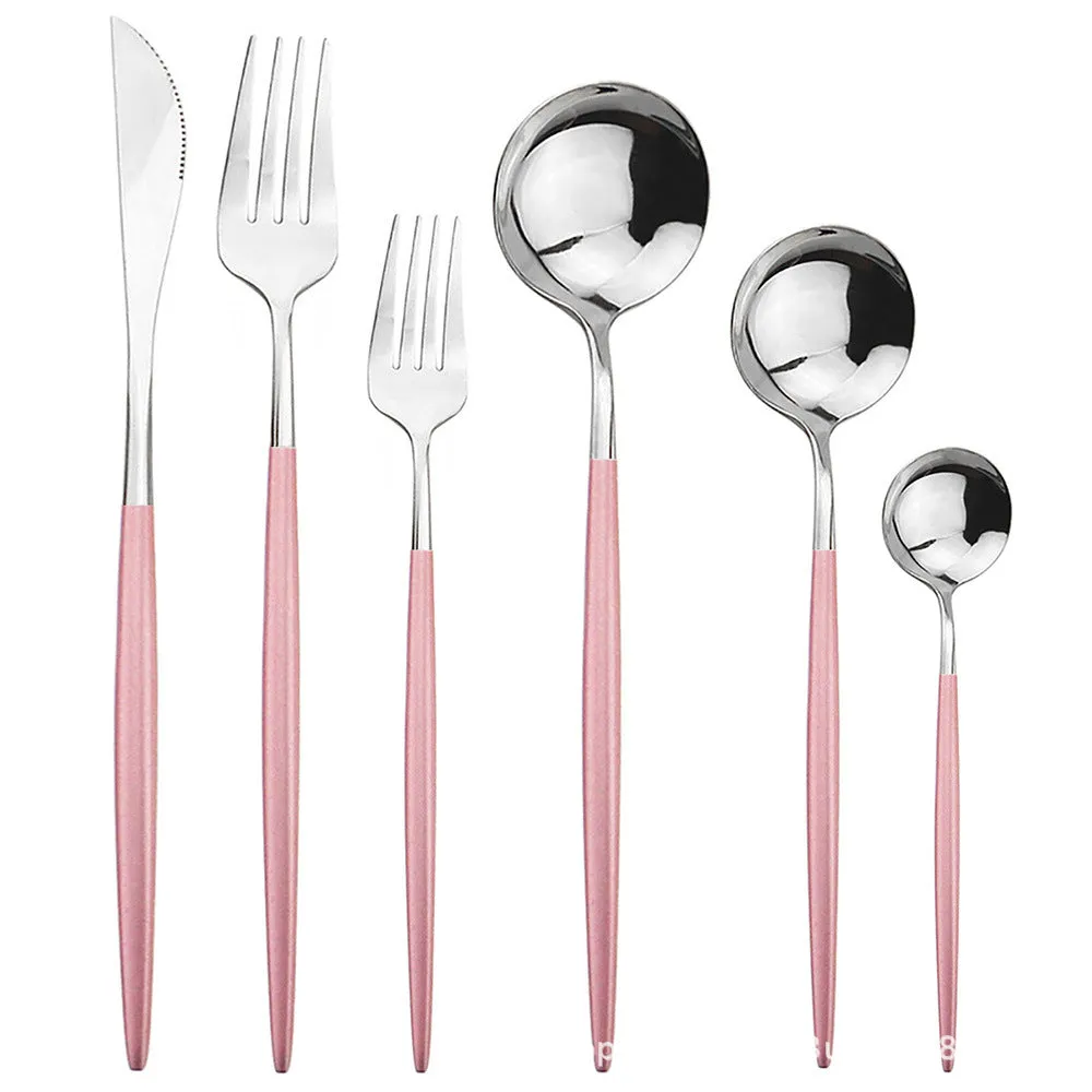 Direct Sales Stainless Steel Knife, Fork and Spoon Spoon Cutlery Set Western Food Dessert Fork Spoon Cutlery Knife and Fork Tableware Six Sets