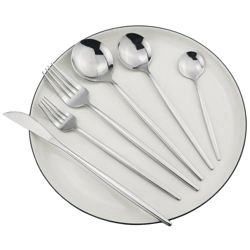 Direct Sales Stainless Steel Knife, Fork and Spoon Spoon Cutlery Set Western Food Dessert Fork Spoon Cutlery Knife and Fork Tableware Six Sets