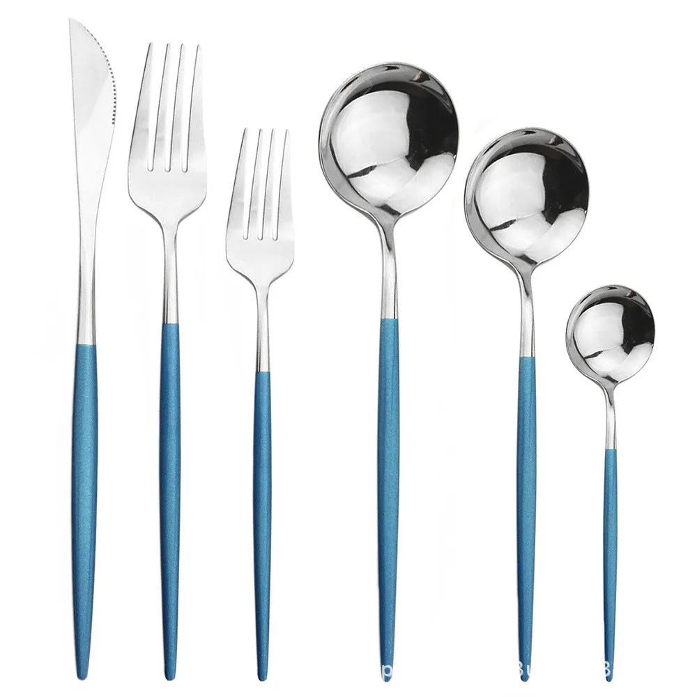 Direct Sales Stainless Steel Knife, Fork and Spoon Spoon Cutlery Set Western Food Dessert Fork Spoon Cutlery Knife and Fork Tableware Six Sets