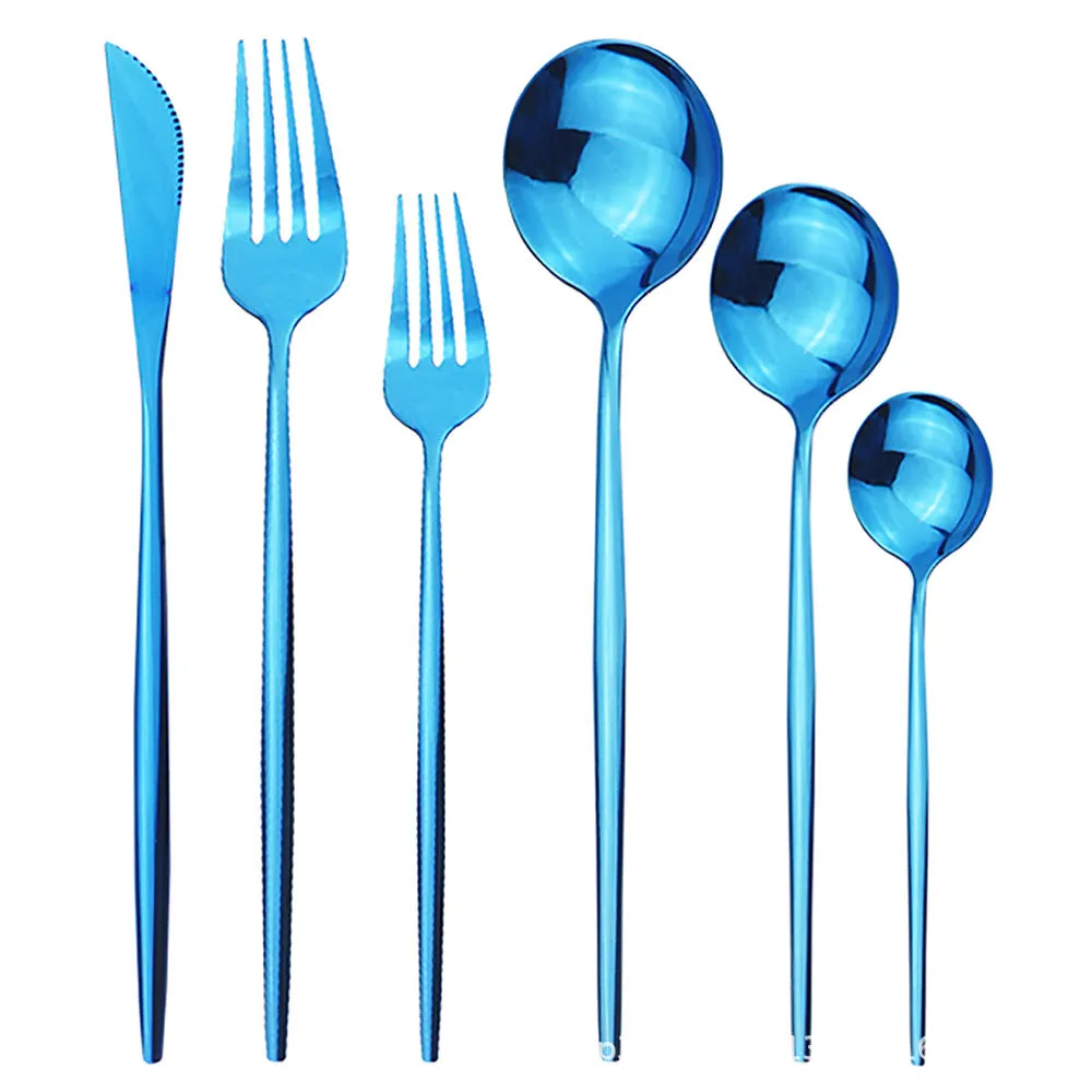 Direct Sales Stainless Steel Knife, Fork and Spoon Spoon Cutlery Set Western Food Dessert Fork Spoon Cutlery Knife and Fork Tableware Six Sets