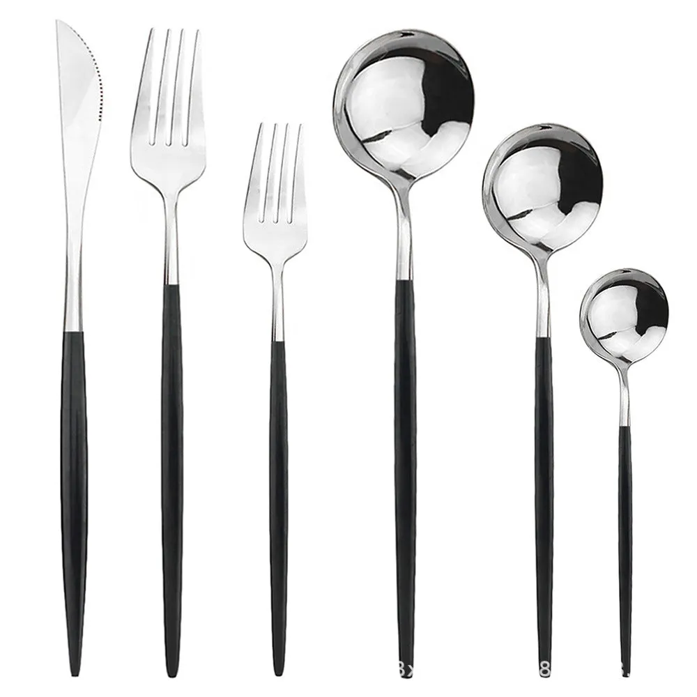 Direct Sales Stainless Steel Knife, Fork and Spoon Spoon Cutlery Set Western Food Dessert Fork Spoon Cutlery Knife and Fork Tableware Six Sets