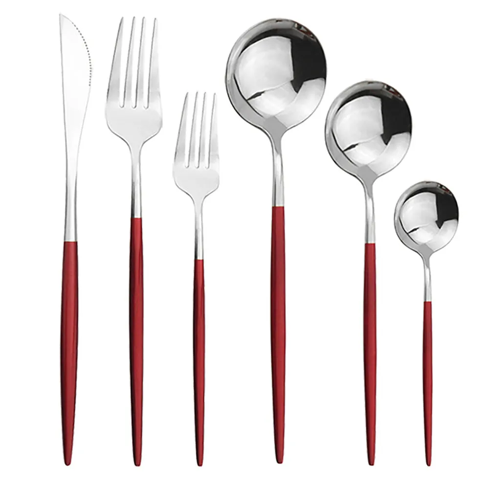 Direct Sales Stainless Steel Knife, Fork and Spoon Spoon Cutlery Set Western Food Dessert Fork Spoon Cutlery Knife and Fork Tableware Six Sets