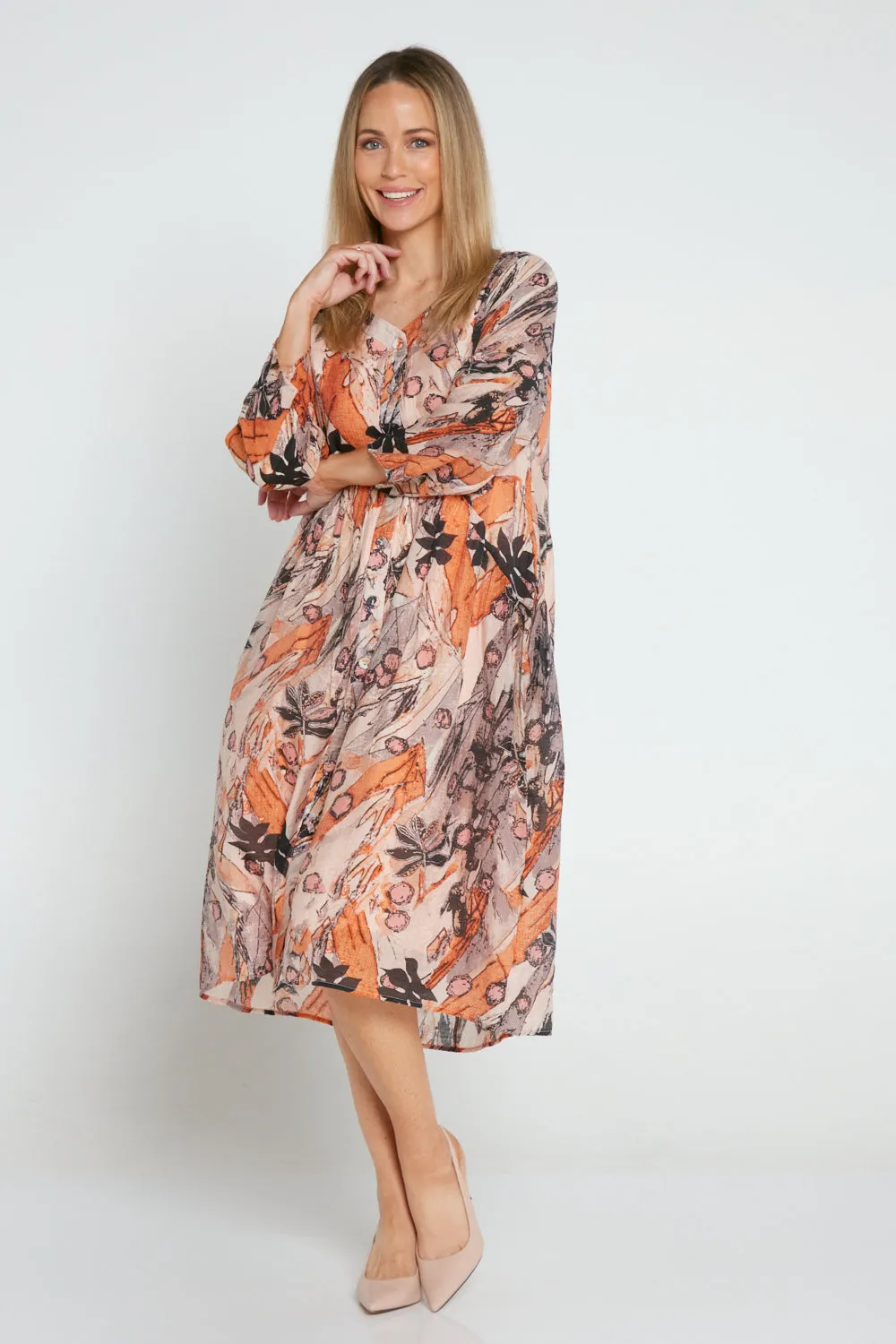 Divina Dress - Autumn Print