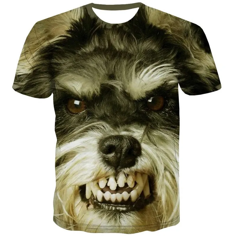 dog t shirts Novelty 3D shirt Puppy Cute animal big Smart dogs men Cool outfits