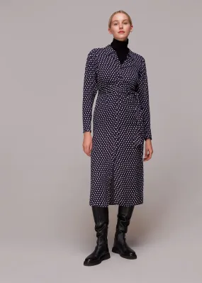 Dotted Spot Print Shirt Dress