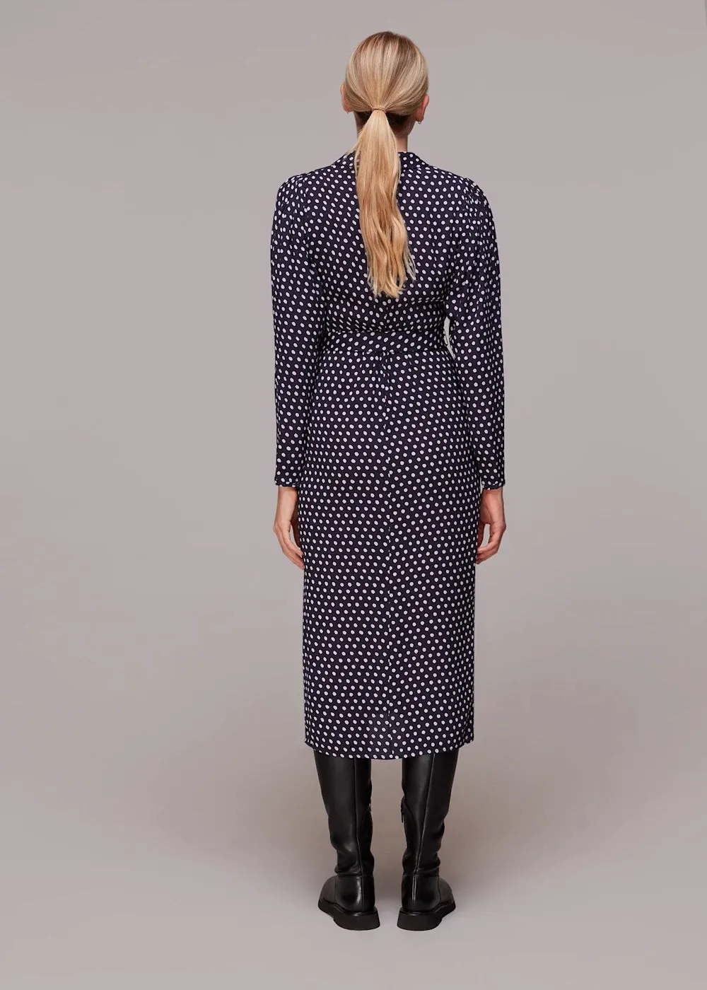 Dotted Spot Print Shirt Dress