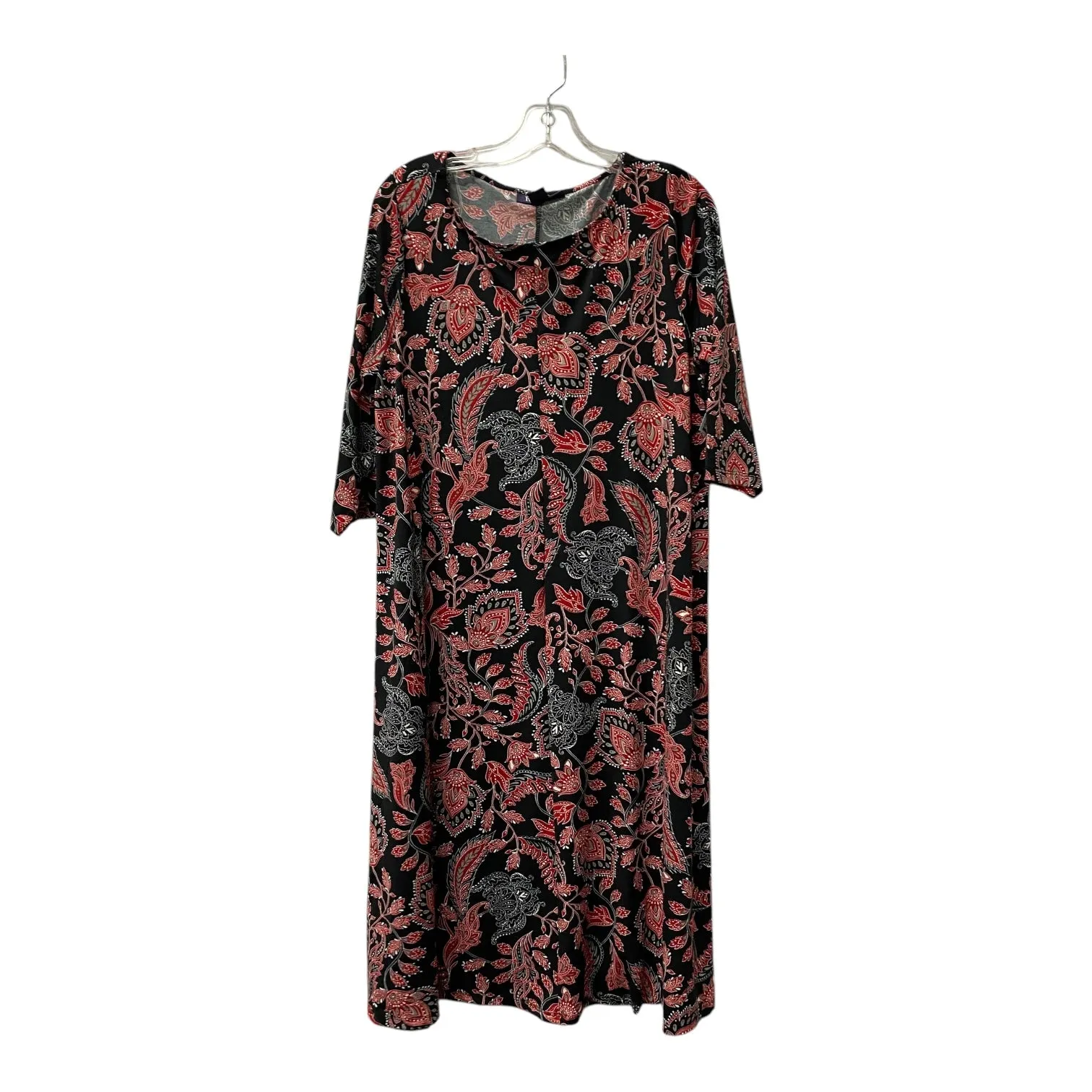 Dress Casual Midi By Roamans In Black & Red, Size:M